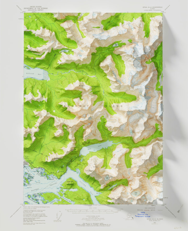 Shaded USGS quad map Sitka A-4