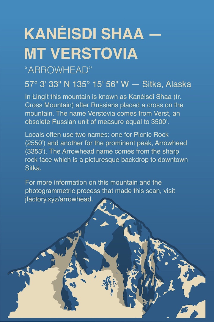 Vector art of the face of Arrowhead
aka Mt Verstovia with text